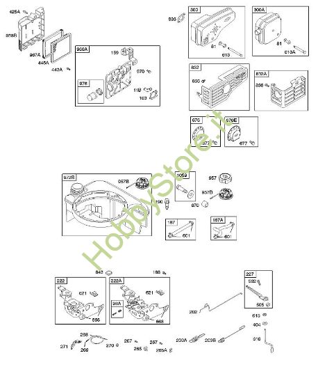 A - Depuratore aria, comandi, sistema di scarico, alimentazione carburante, molla regolatore B&S - 12 €¦ 122H82-0125-01 brand Stihl